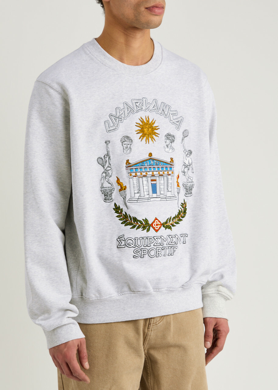 Casablanca Le Temple Du Sport Cotton Sweatshirt Grey Casablanca