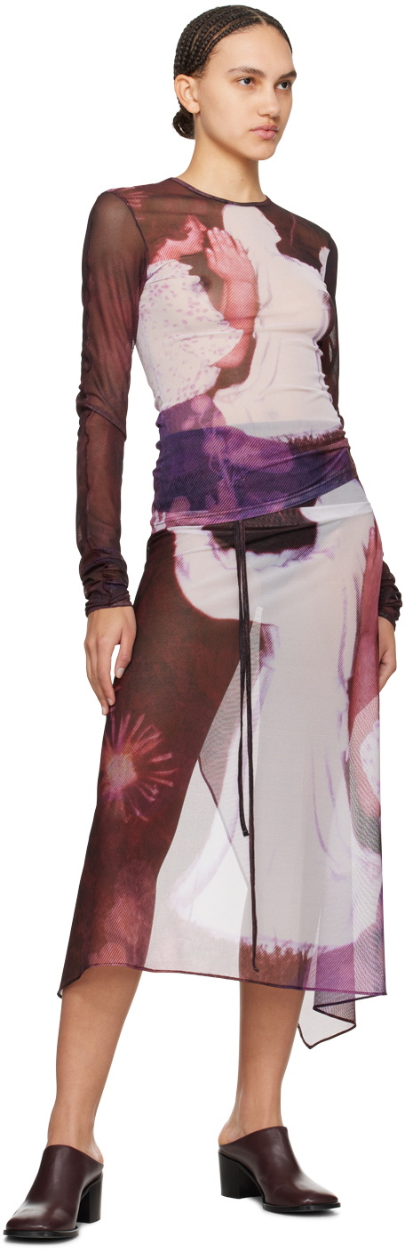 Birrot Multicolor Saranghae Midi Skirt
