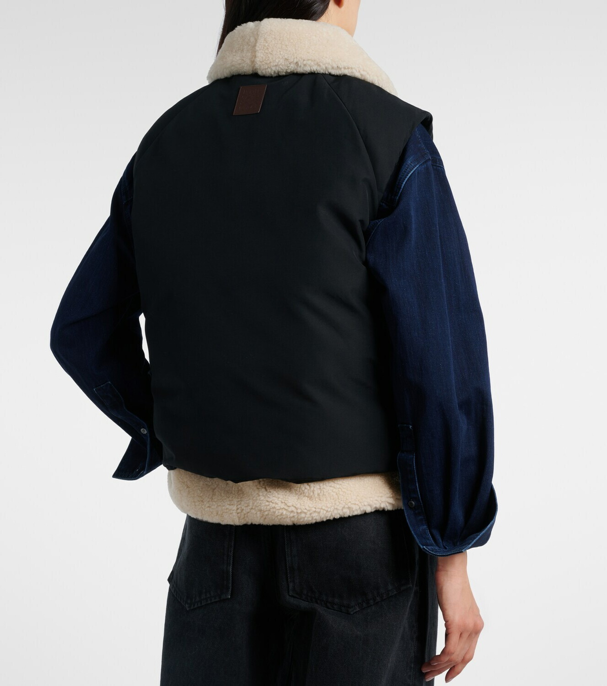 Loewe Shearling-trimmed cotton-blend vest