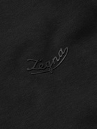 ERMENEGILDO ZEGNA - Logo-Detailed Loopback Cotton-Blend Jersey Sweatshirt - Black