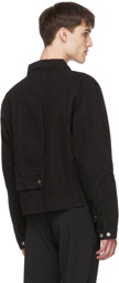 HELIOT EMIL Black Denim Deconstructed Jacket