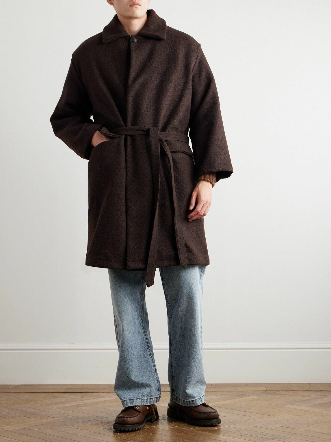 Monitaly - Jute Belted Alpaca-Blend Coat - Brown Monitaly