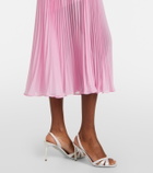Self-Portrait Belted tie-neck georgette midi dress