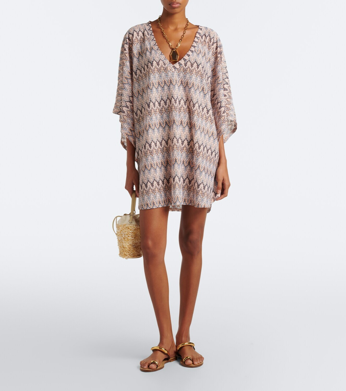 Melissa Odabash Josie chevron knitted kaftan