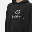 Balenciaga Men's Be Different Popover Hoody in Black/White