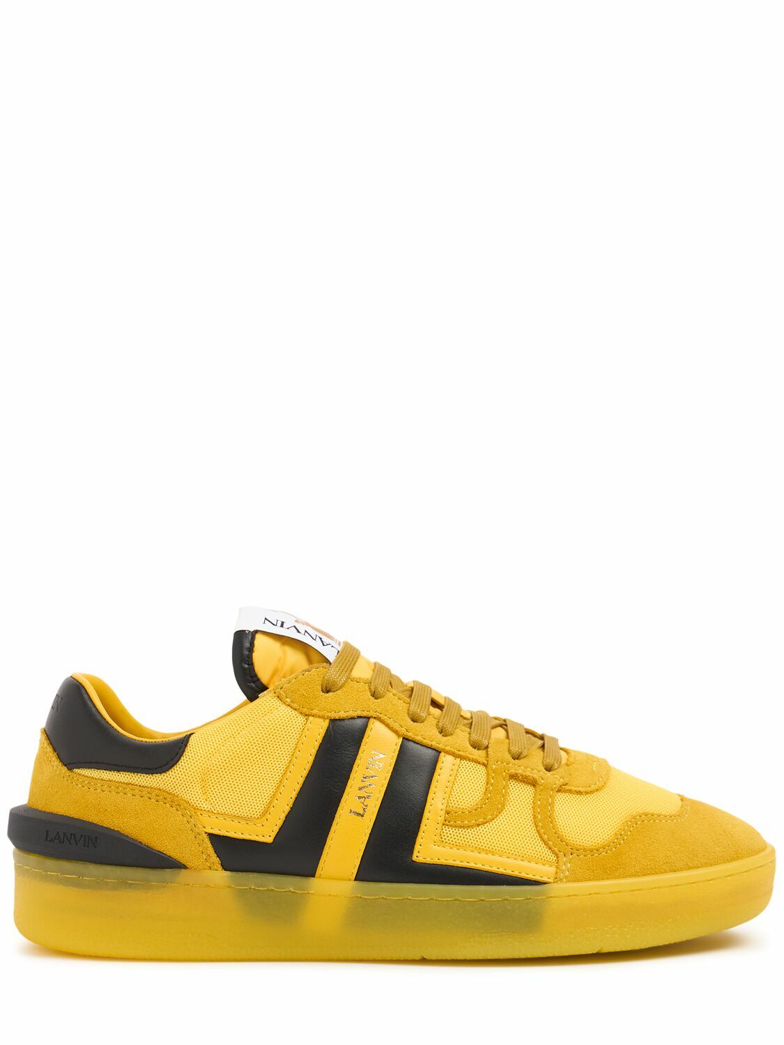 Lanvin Men's Nylon Clay Low Top Sneaker in Optic White/Black
