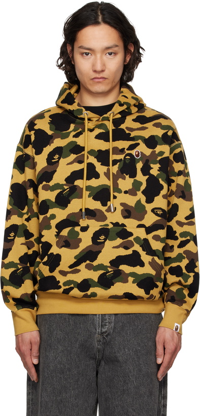 Photo: BAPE Yellow 1st Camo Jacquard One Point Pullover Hoodie
