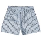 AMIRI Women's Pinstripe Boxer Shorts in Blue