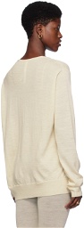 Lauren Manoogian Off-White V-Neck Sweater