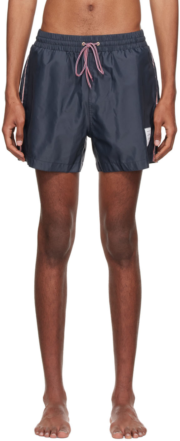 Thom Browne Navy Nylon Swim Shorts Thom Browne