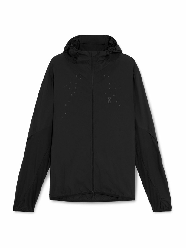 Photo: ON - POST ARCHIVE FACTION Printed Shell Hooded Running Jacket - Black