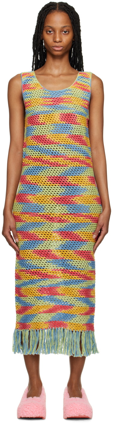 The Elder Statesman Multicolor Bridle Midi Dress