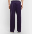 Needles - Embroidered Striped Satin-Jersey Track Pants - Purple