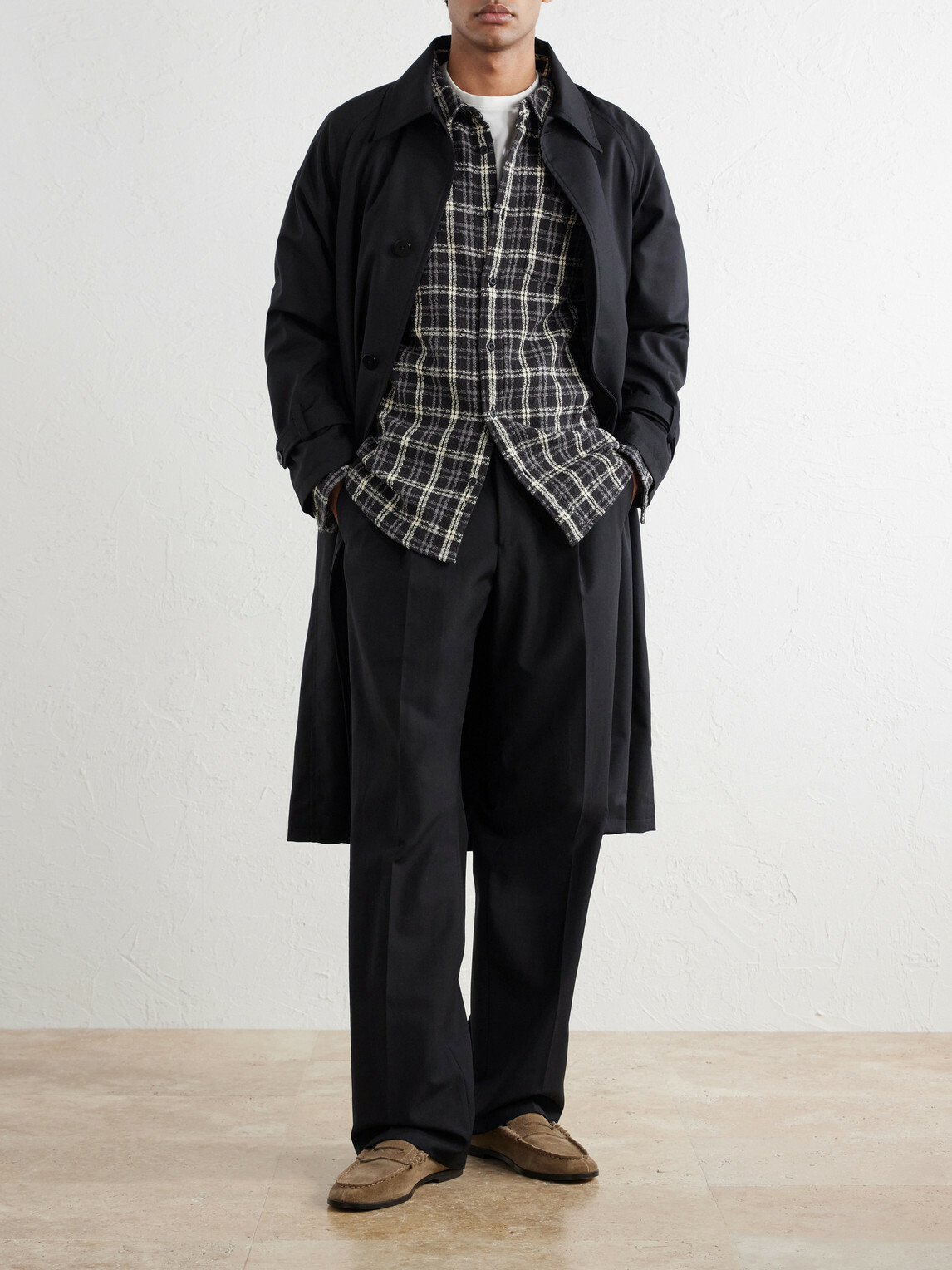 Corridor - Spacerock Checked Cotton-Tweed Shirt - Black