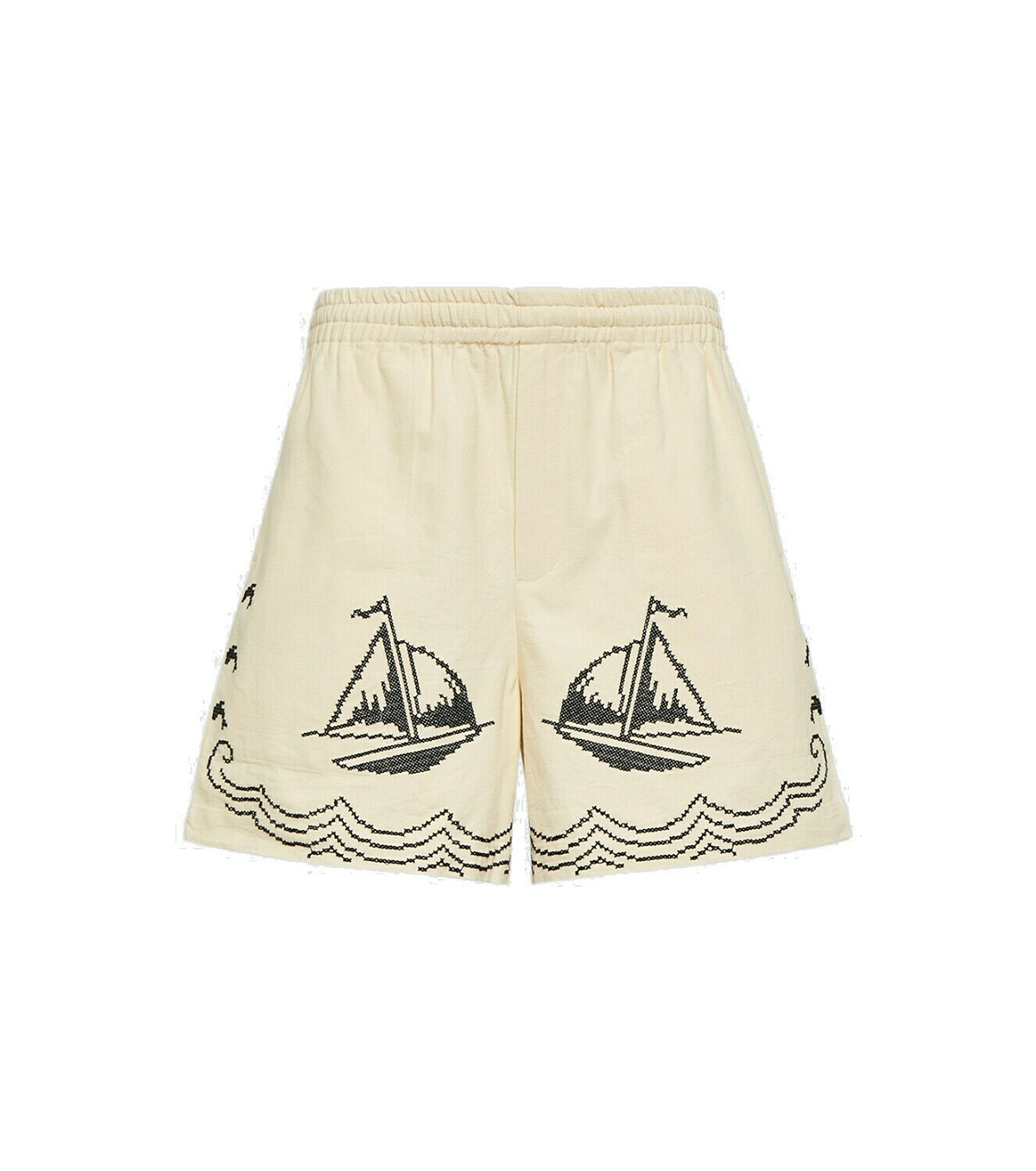 Photo: Bode Sailing embroidered linen and cotton shorts