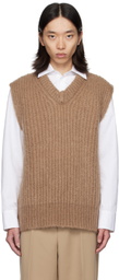 Jil Sander Brown V-Neck Vest