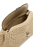 Toteme T-lock Mini Woven Leather Clutch - Cream - One Size