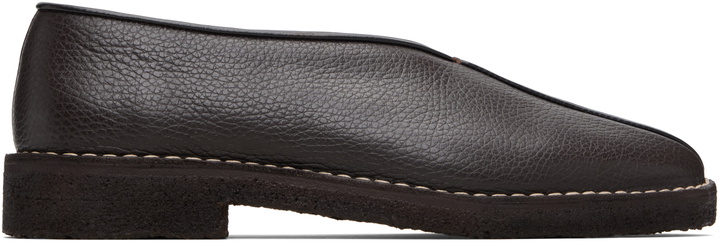 Photo: LEMAIRE Brown Piped Crepe Loafers