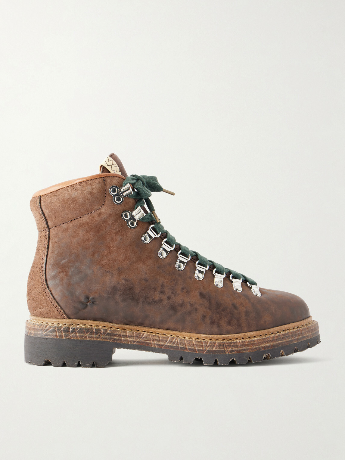 Visvim - Whymper Folk Distressed Leather Lace-Up Boots - Brown