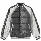 Eastlogue Men's Sukajan Varsity Down Jacket in Black/Ecru