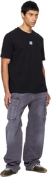 Balmain Purple Loose-Fit Denim Cargo Pants