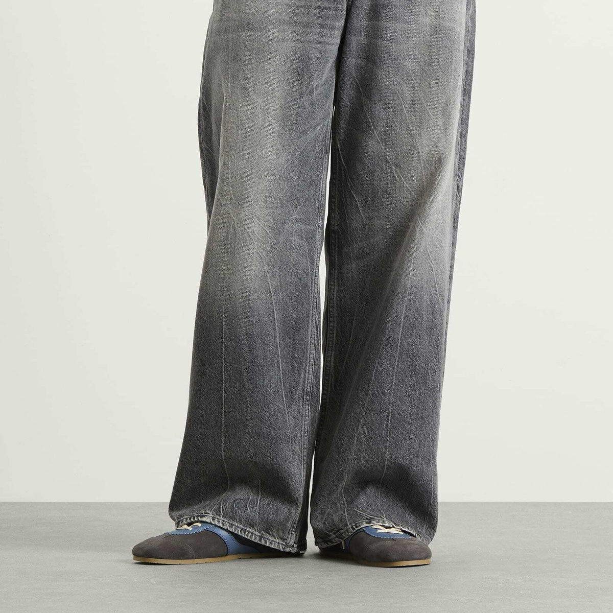 Dries Van Noten Men's Leather & Suede Sneaker in Steel