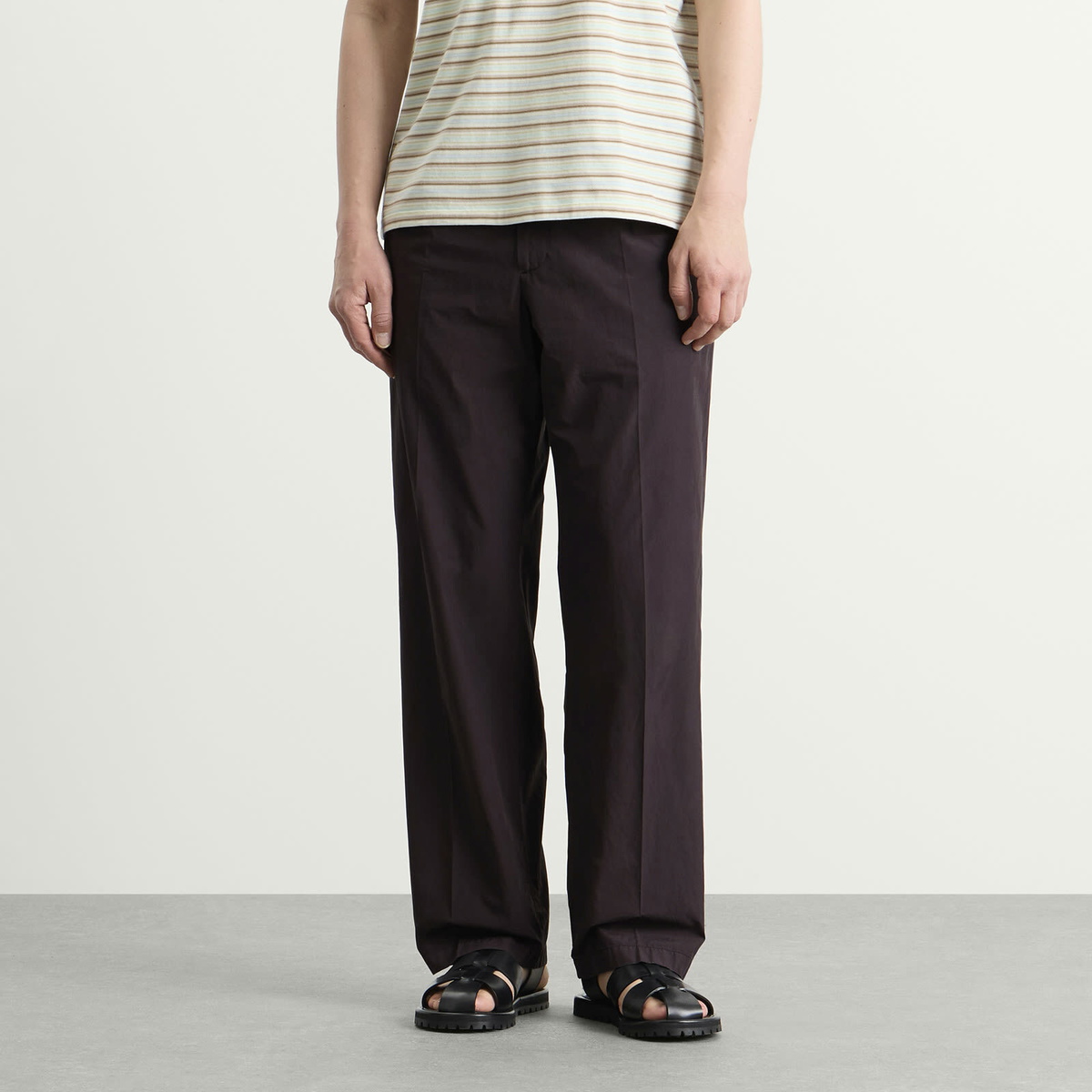 Auralee Men's Garment-Dyed Shuttle Weather Trouser in Dark Brown