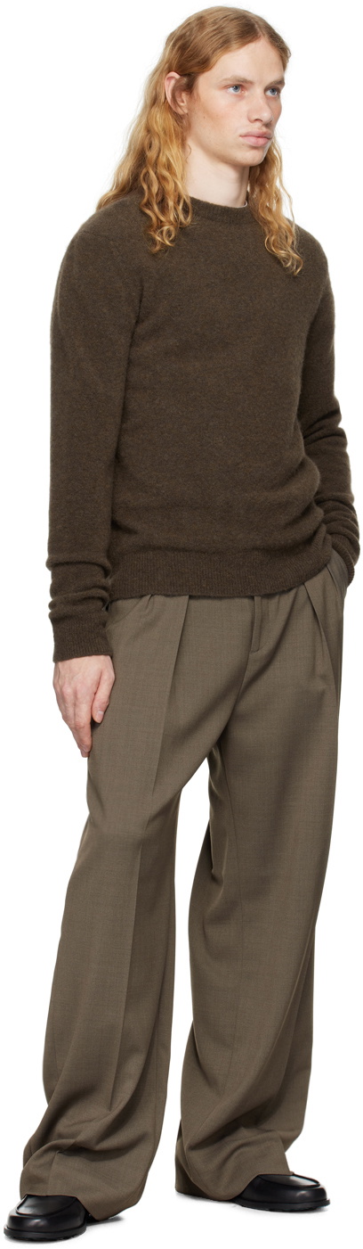 Filippa K Taupe Wide Wool Trousers