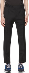 Z Zegna Black Tropical Wool One Pleat Trousers