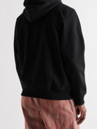 STÜSSY - Logo-Embroidered Fleece-Back Cotton-Blend Jersey Hoodie - Black