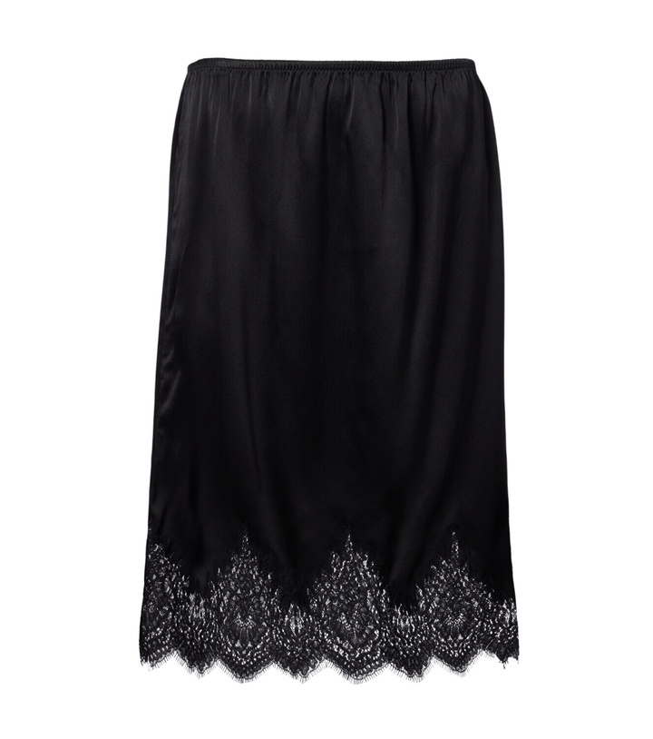 Photo: Nili Lotan Thea lace-trimmed silk midi skirt