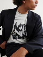 Acne Studios - Logo-Print Distressed Cotton-Blend Jersey T-Shirt - White