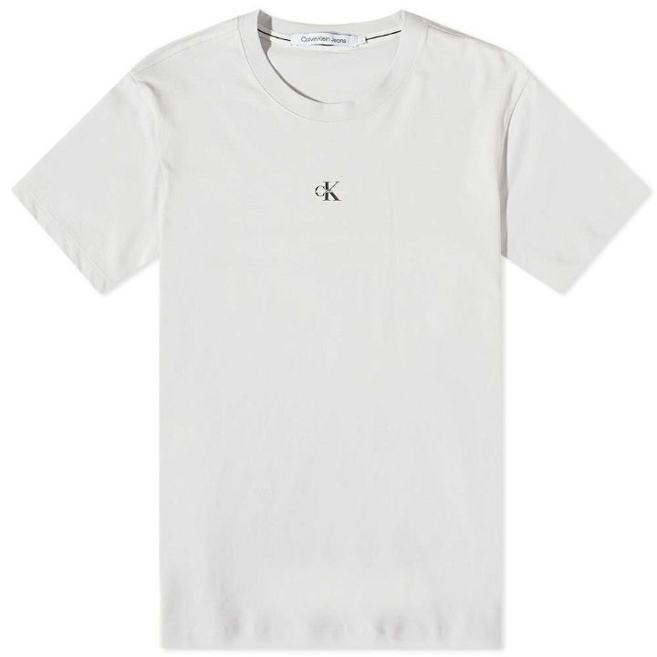 Photo: Calvin Klein Men's Micro Monologo T-Shirt in Ghost Grey