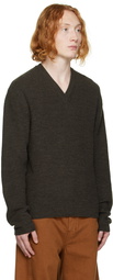 Lemaire Brown V-Neck Sweater