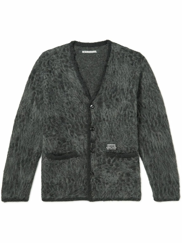 Photo: Neighborhood - Logo-Appliquéd Brushed Jacquard-Knitted Cardigan - Gray