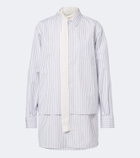 Sacai Layered striped cotton-blend poplin shirt