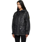 Stone Island Black Q100027 Slick Nylon Tela-TC Jacket