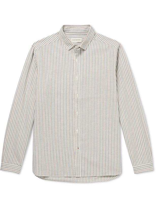 Photo: Oliver Spencer - Clerkenwell Striped Cotton Shirt - Neutrals
