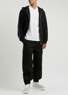 Alexander Mcqueen Taping Logo Hooded Cotton Sweatshirt Black