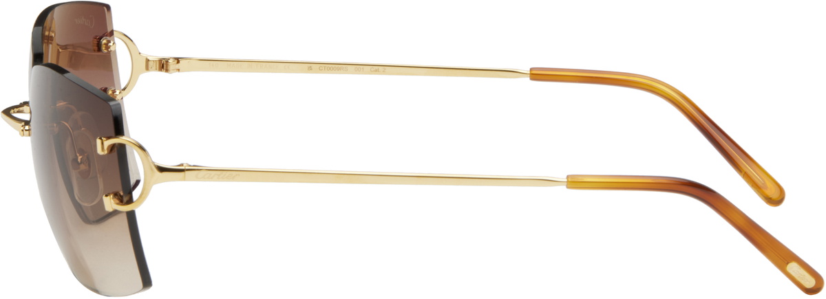 Cartier Gold Rimless Square Sunglasses Cartier