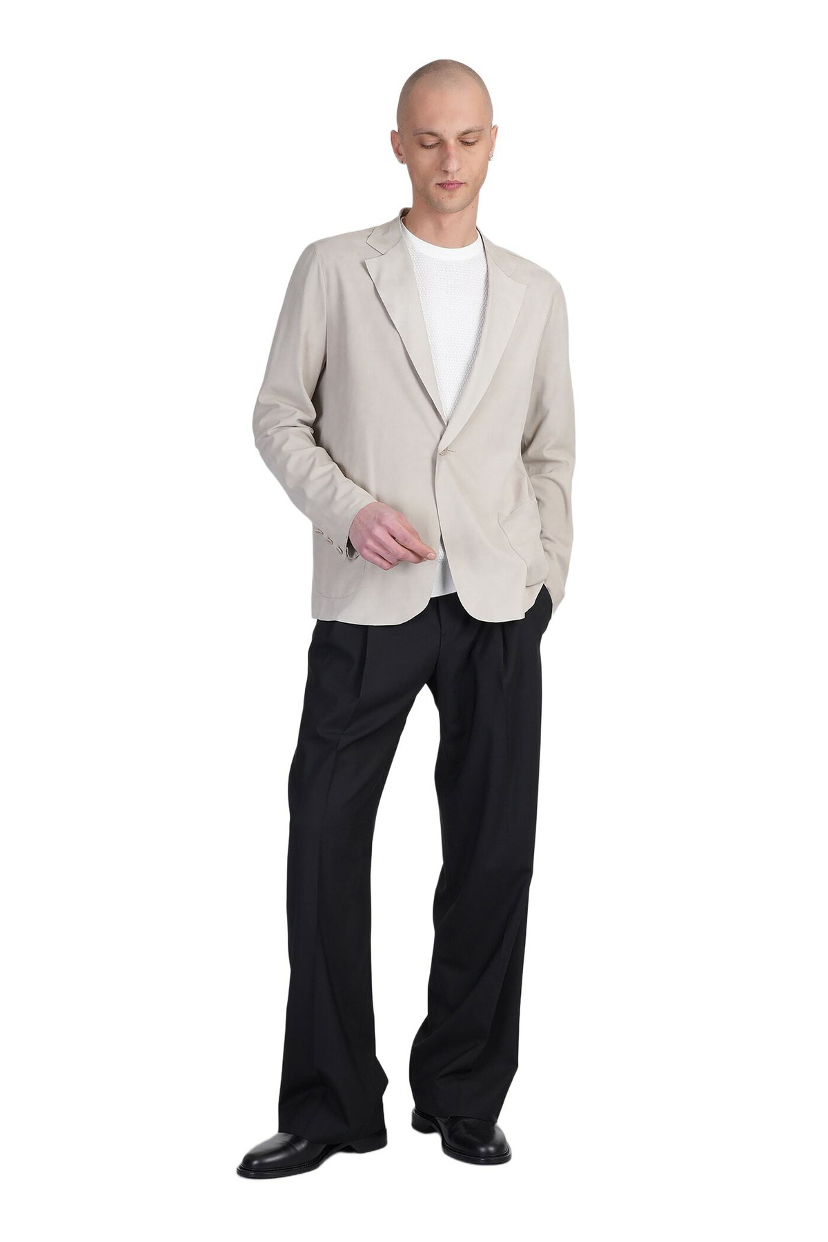 Salvatore Santoro Leather Jacket In Grey Leather