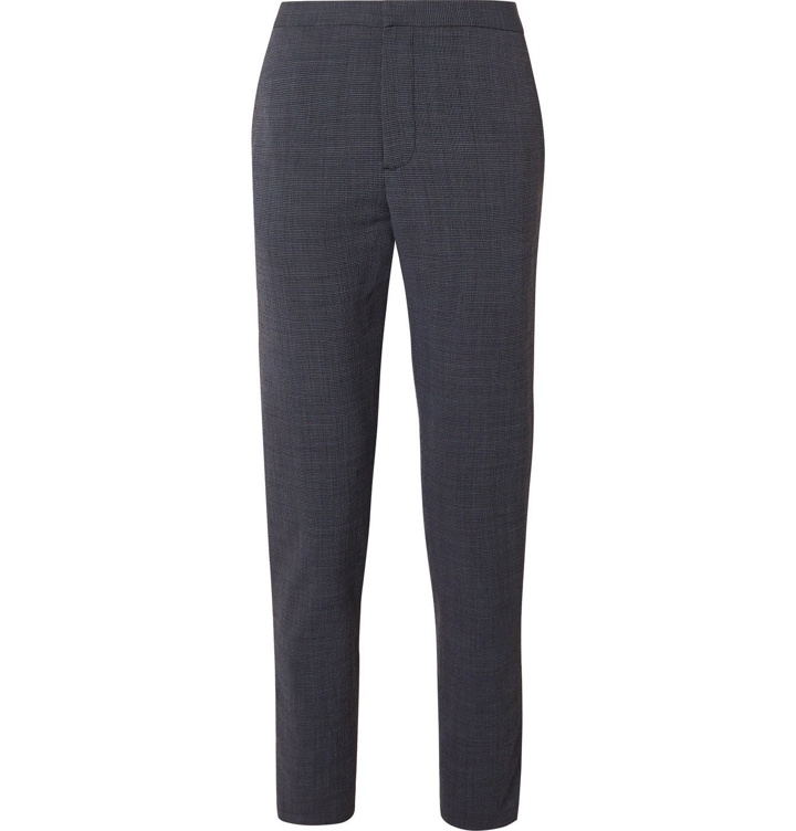 Photo: Theory - Curtis Tapered Puppytooth Stretch Wool-Blend Drawstring Trousers - Gray