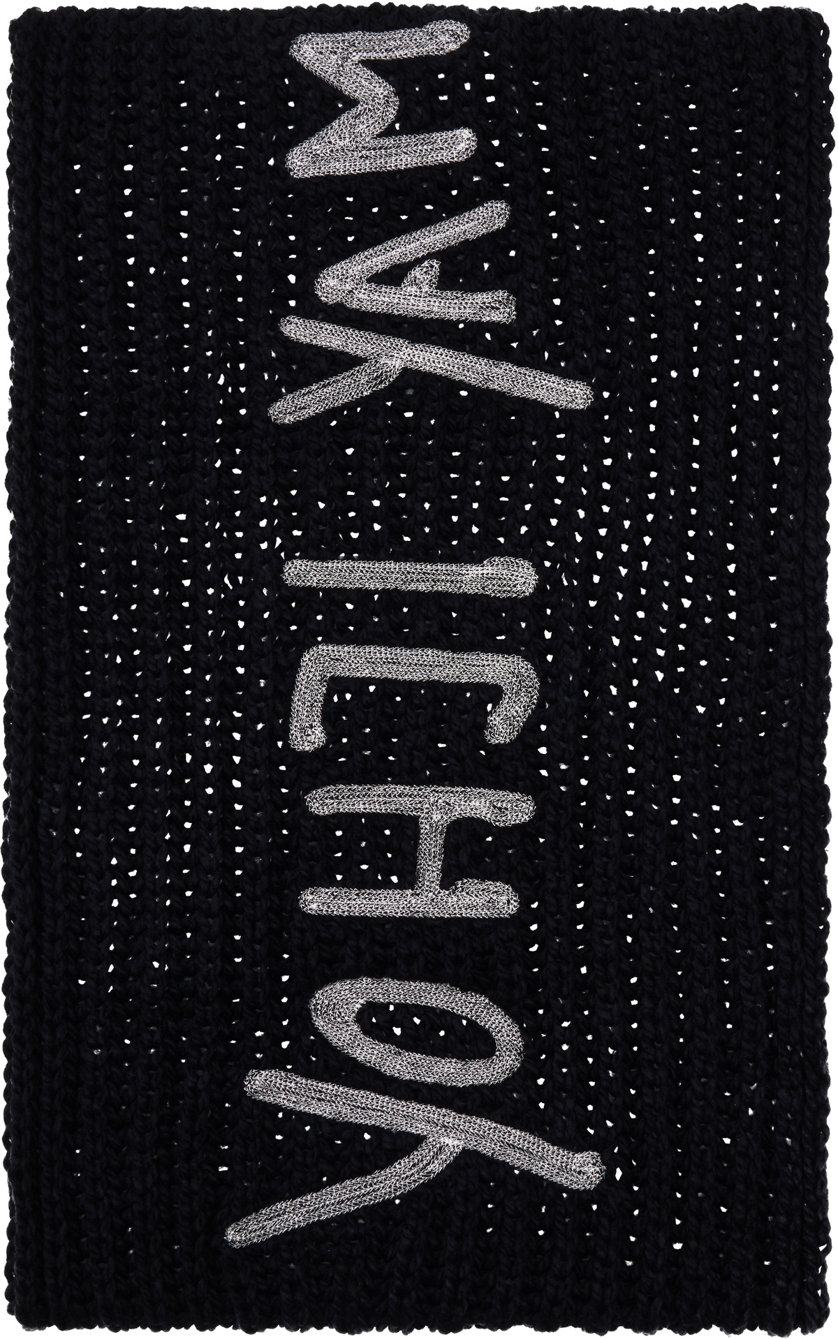 Y-3 Black Oversized Chunky Knit Scarf