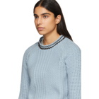 Carven Blue Striped Trim Sweater