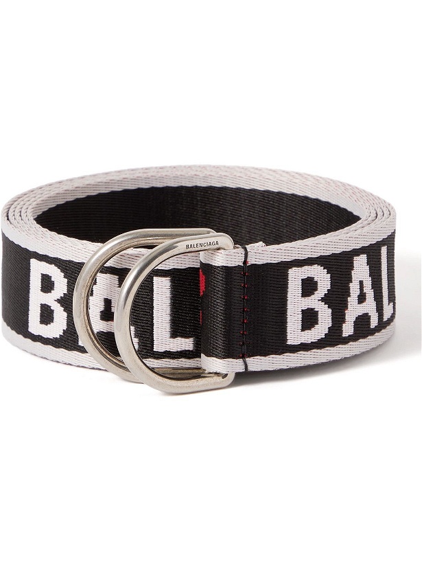 Photo: Balenciaga - 3.5cm Logo-Jacquard Canvas Belt
