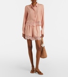 Stella McCartney Floral lace-trimmed silk shirt