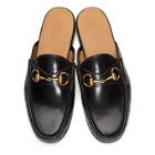 Gucci Black Slip-On Roos Loafers