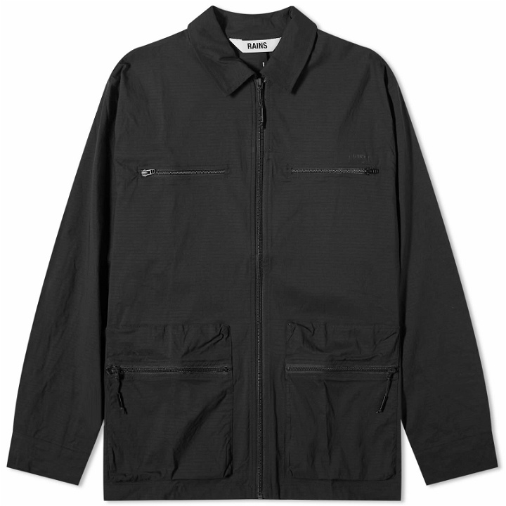 Photo: Rains Men's Tomar Zip Overshirt in Black