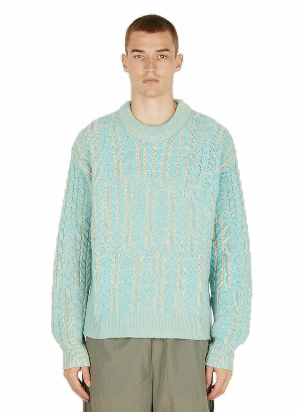 Photo: Contrasting Knit Sweater in Light Blue