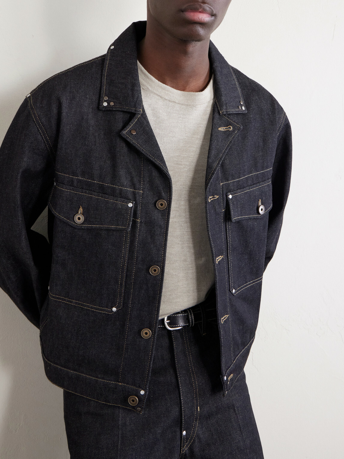 The Elder Statesman - Lenny Ribbed Wool, Silk and Linen-Blend T-Shirt - Neutrals